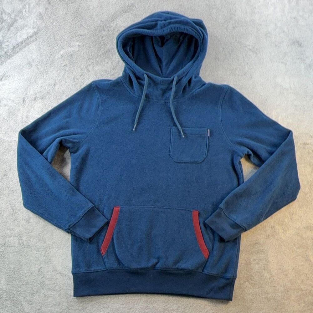 Hollister Hoodie Men's Blue Fleece Pullover Size S Logo Pockets Drawstring